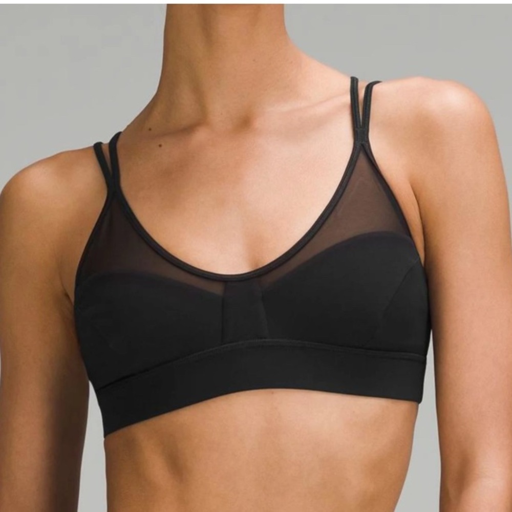 Lululemon Black Racerback Sports Bra with Mesh Detail